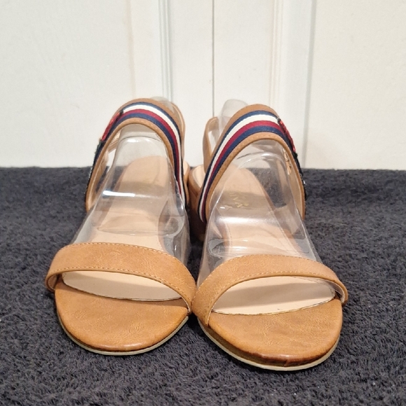 Lady Godiva Embroidered Strappy Sandals - 9 - Tan Leather - Picture 3 of 11